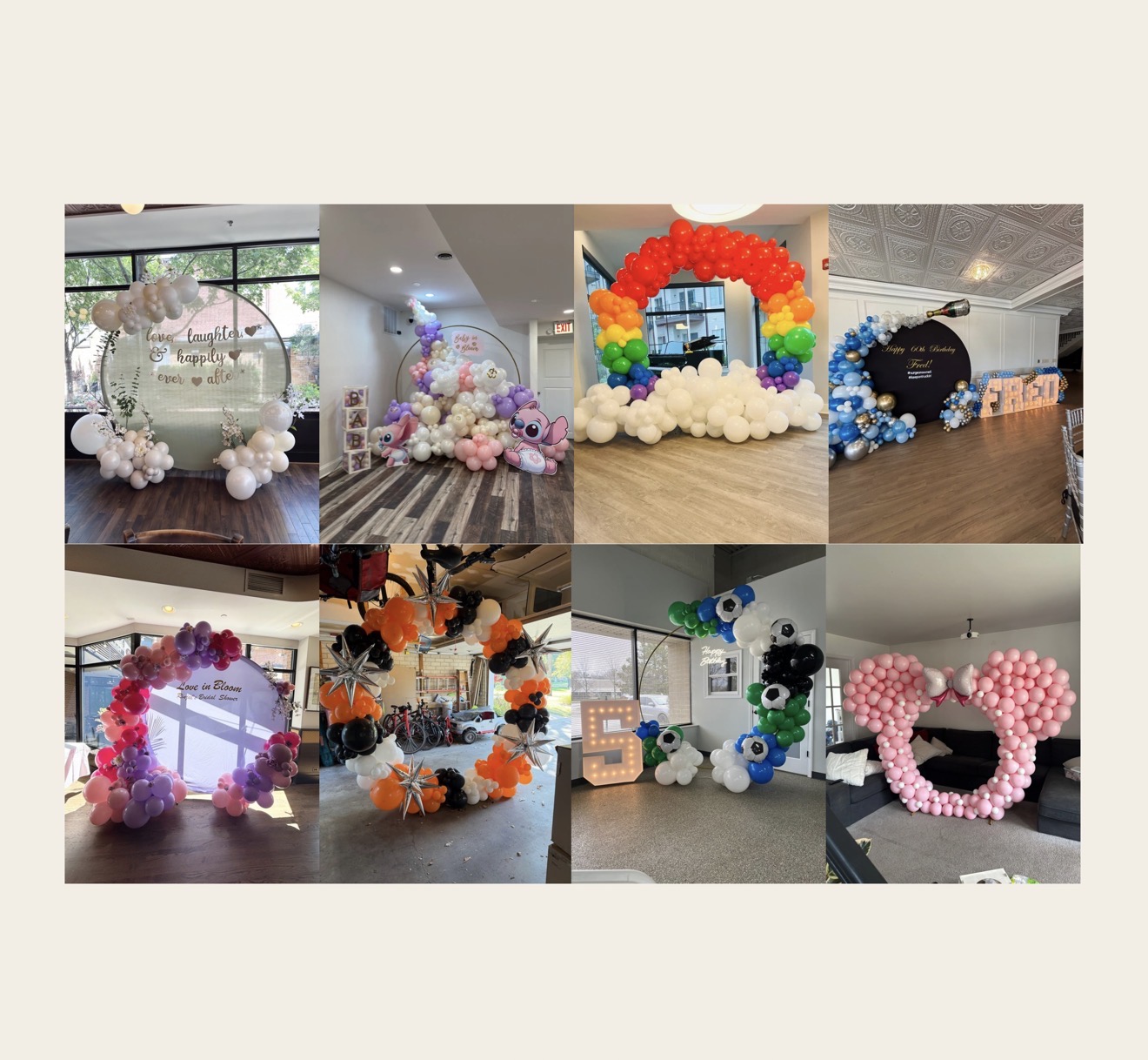 Circular Backdrops with Balloons by JR Balloon Designs LLC